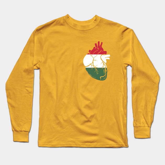 Hungarian flag heart Long Sleeve T-Shirt by Bun Art Store